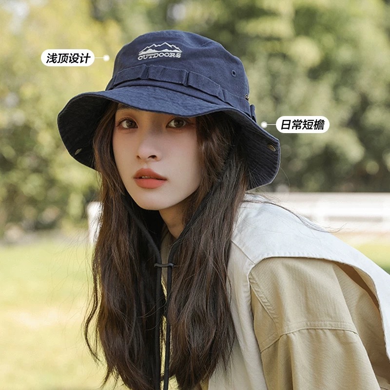 人気のアウトドアレトロフィッシャーマンハット、夏のハイキング、釣り、日焼け止めサンハット、登山、ウエスタンサンシェードカウボーイハット|undefined