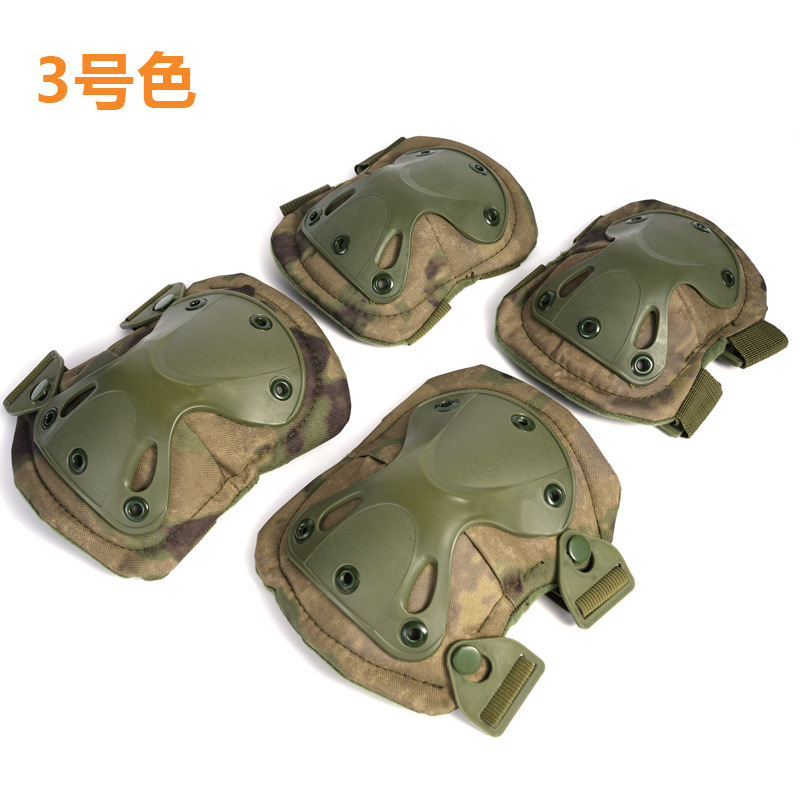 Tactical rodilla protector de codo cuatro piezas rodilla entrenamiento arrastrar equipo de combate humano real CS ciclismo protector de muñeca deportivo