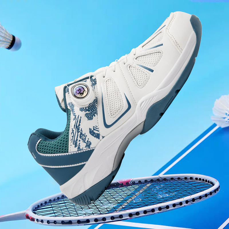 Rotating Button Badminton Shoes for Men and Women, Couples, Teenagers and Adults, New Sports Shoes, Table Tennis Tennis Training Shoes