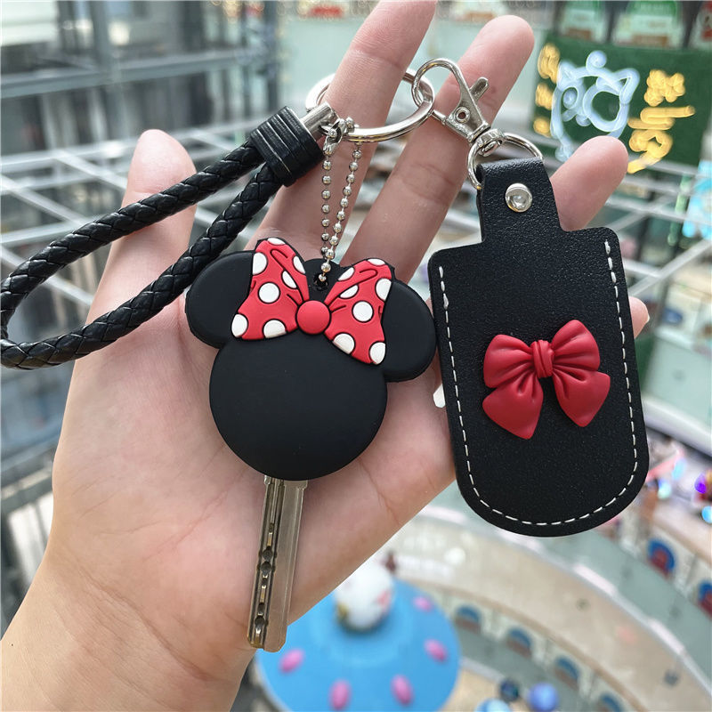 Access Control Card Holder Key Holder Integrated Water Drops ins Cartoon Keychain Residential Property Rectangular Household Round