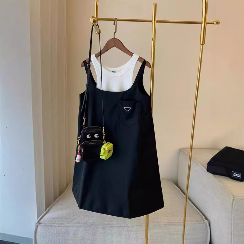 Nanyou High-Quality P Home Niche Trendyy Nylon Skirt 2024 Spring and Summer New A-Line Age-Reducing Suspender Dress