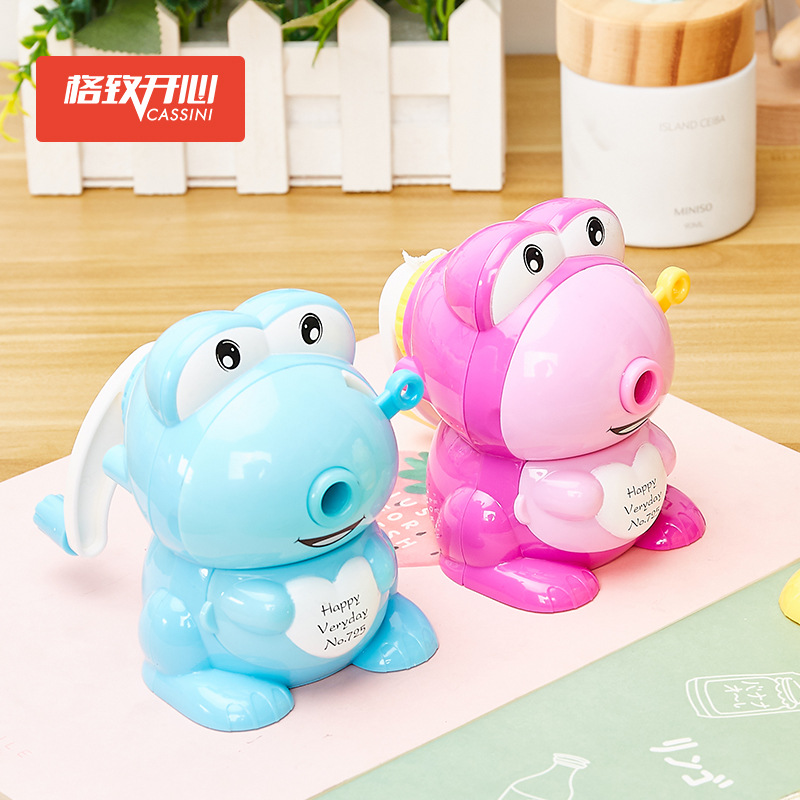OEM personalizado 725 ojos grandes rana sacapuntas de manivela sacapuntas de dibujos animados para niños sacapuntas con forma de animal de dibujos animados