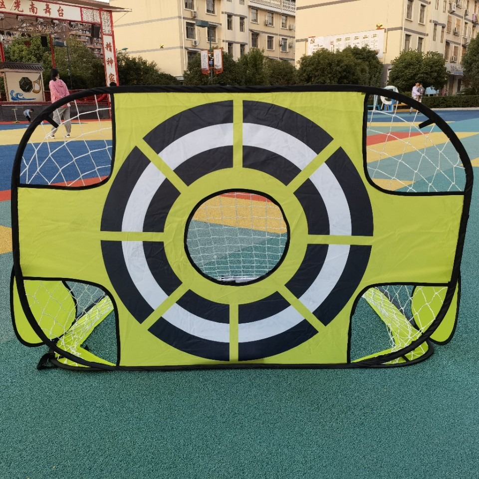Multifuncional verde deportes al aire libre portátil Puerta de fútbol para niños plegable ultraligero entre padres e hijos objetivo Red de fútbol