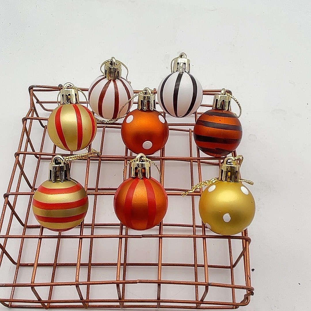 Navidad 3cm mate pintado plástico bola de Navidad otoño festivo bola decorativa