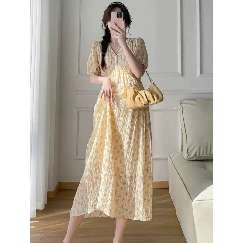 Красивая летняя одежда для беременных, платье, городской стиль, oversize, цветочный принт