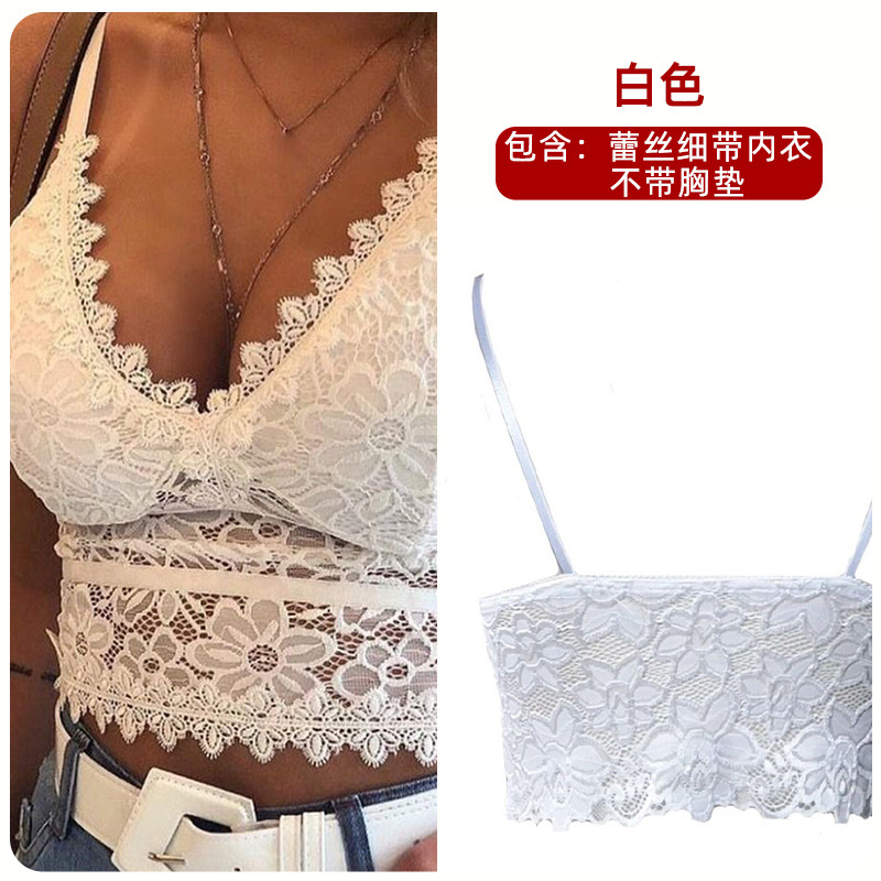 Sexy diosa brumoso sexy encanto hueco de encaje fino sujetador la taza del triángulo sin respaldo inalámbrico ropa interior las mujeres