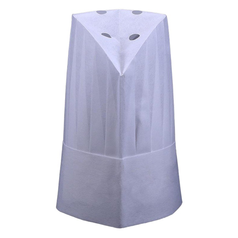 Sombrero de chef desechable sombrero alto sombrero de chef no tejido fibra vegetal sombrero de chef venta directa de fábrica al por mayor imprimible