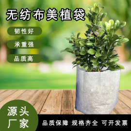 无纺布美植袋加厚植树袋营养钵降解苗圃种植袋白色花盆园林育苗袋
