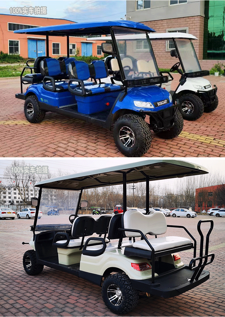 Foreign Trade Export Off-Road 6-Seater Electric Golf Cart for Beach, Grassland, Scenic Spots, Hotel Reception, and Electric Sightseeing Vehicle