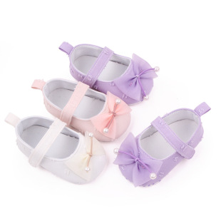 New female baby shoes bow shoes princess shoes baby shoes soft bottom non-slip toddler shoes wholesale BY2235