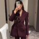 2024 Europe and the United States cross-border Amazon spring and autumn fashion new casual waist solid color suit jacket temperament top women