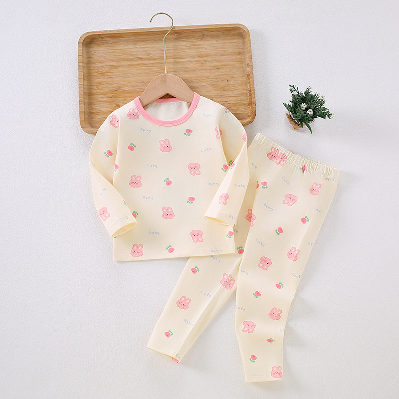 Ropa interior de lycra primavera y otoño nuevo 95 Algodón puro sin hueso Ropa de otoño para niños pantalones largos tocando fondo pijamas para niños traje de desgaste para el hogar