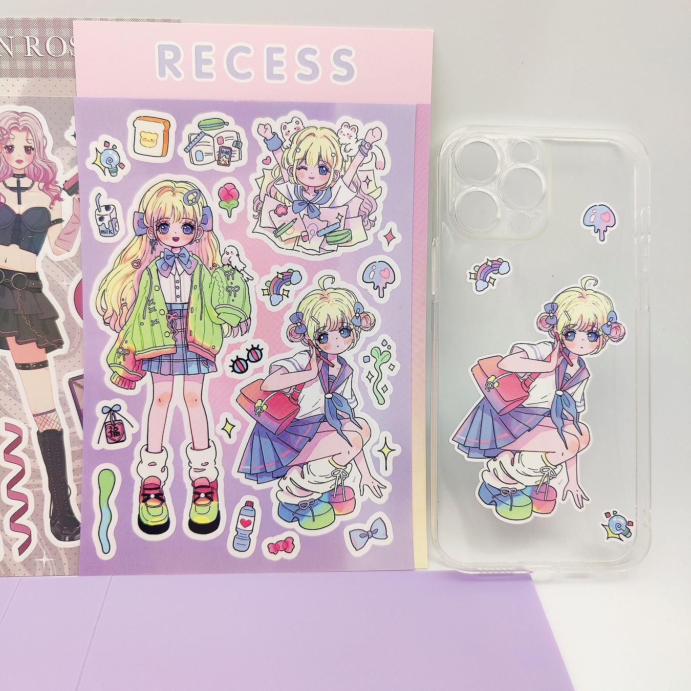 13g Weight 1 Piece Quantity Class, Learning, School Occasion Special Adhesive Sticker Material Cartoon Pattern Cute Style Original Korean Style Hand Account Cartoon Goo Card Stickers Wholesale Ins Cartoon Characters Cute Laser Goo Card Small Stickers 5