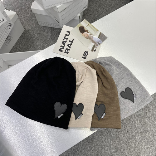Lazy style loose pullover hat for women spring and summer thin confinement hat trendy cool large head circumference knitted pile hat cold hat