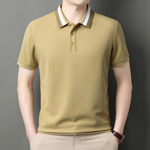 Short-sleeved T-shirt 2025 new lapel men's casual top summer men's half-sleeved polo shirt middle-aged wholesale men's clothing