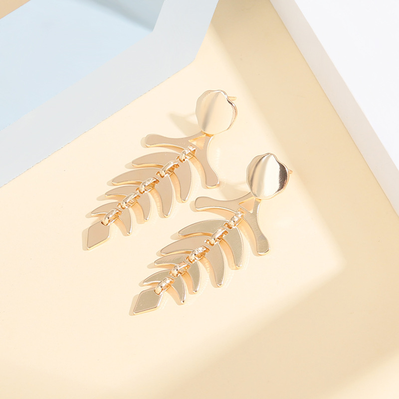 1 Pair Fashion Leaf Butterfly Fish Bone Alloy Plating Womenu0027S Drop Earrings