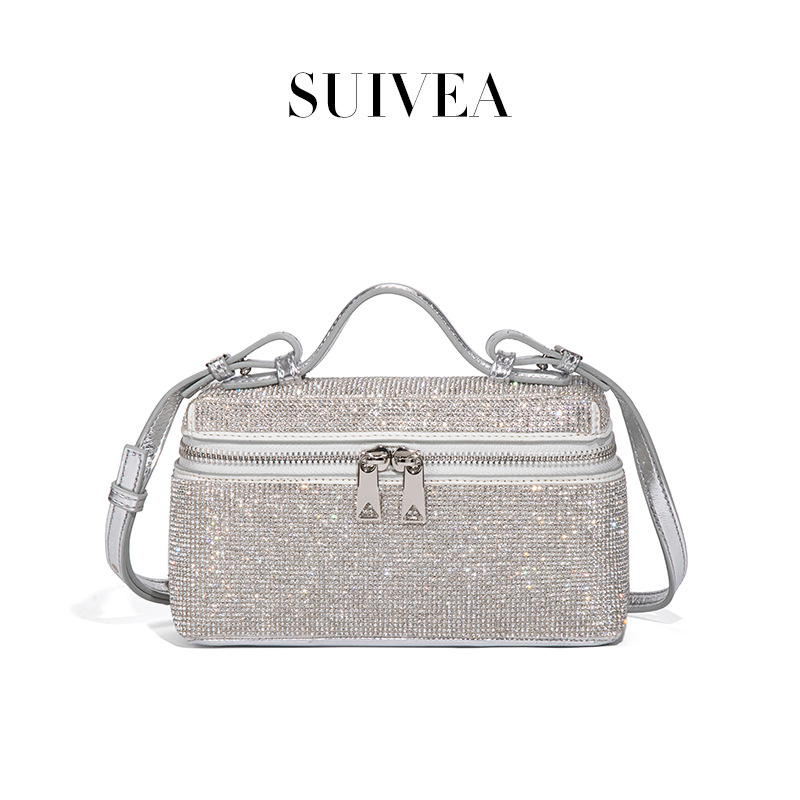 2026 New Diamond Box Handbag for Women, High-end Boston Pillow Bag, Fashionable Single-shoulder Crossbody Small Square Bag