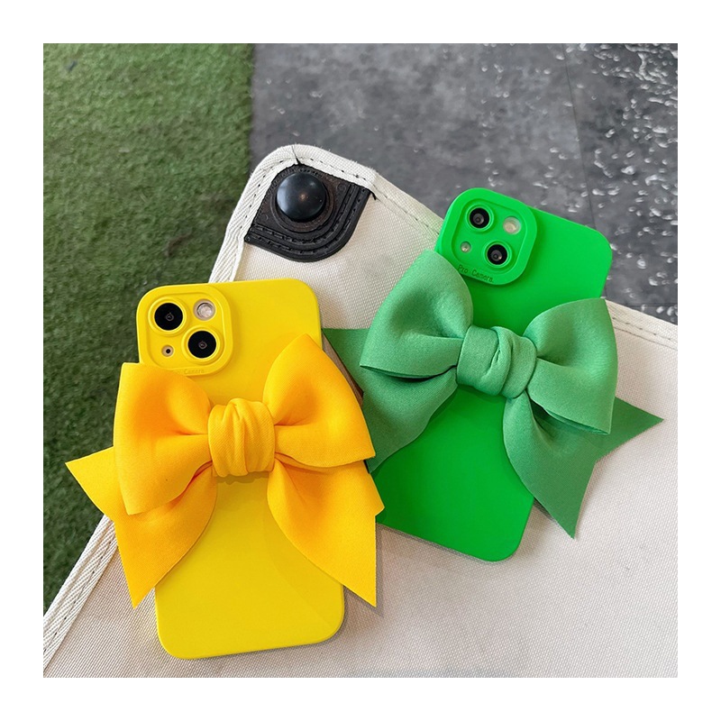 3d Bowknot Silicone Phone Case For Iphone 17 16 15 Pro Max Stylish_voghion.com