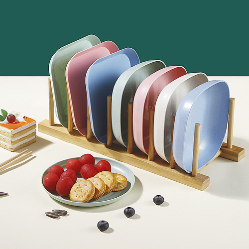 Wheat straw spit-bone dish household plastic snack fruit plate dining table garbage plate dipped sauce slag plate plate delivery