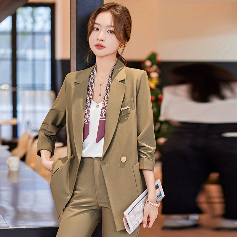 Комплект весны, длинный классический пиджак костюма, 2023 год, slim fit, середина длины