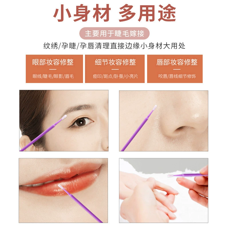 Cotton eyelash extension, cotton swabs, eye pencil for eyelashes