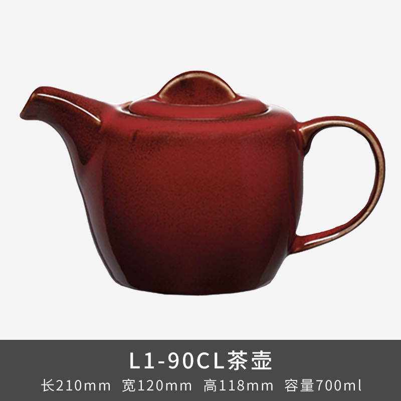 LZ Luxang cerámica horno de platos rojos coloridos horno de cubiertos de lujo ligero ensalada de frutas americana platos de platos para el hogar