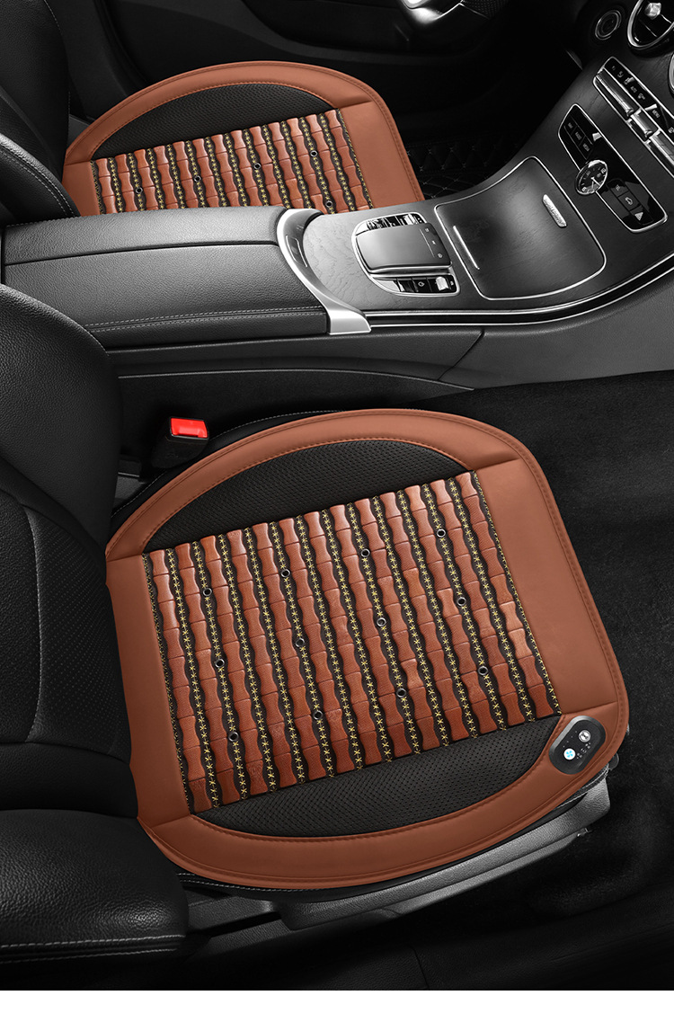 New Large Fan Ventilation Car Seat Cushion with Bamboo Slices for Breathable Heat Dissipation and Cooling, Summer Seat Cushion with Cigarette Lighter