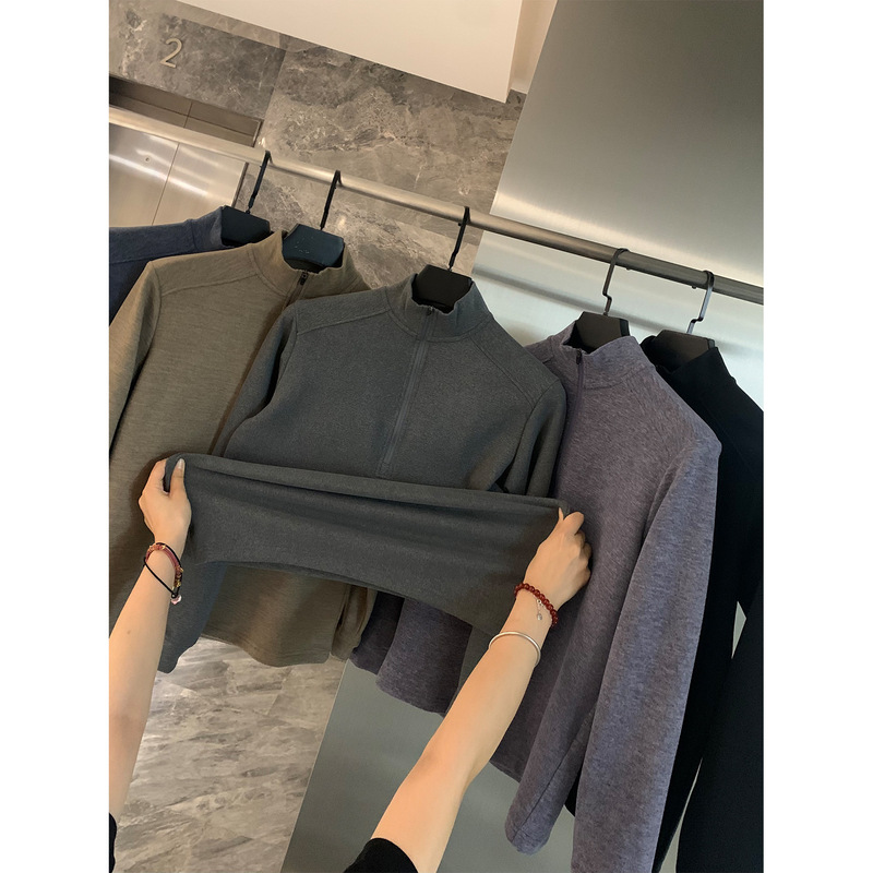 Designer Line! Washable and Comfortable Nano-Fleece! Autumn Men's Half-Zip Base Layer Sweatshirt