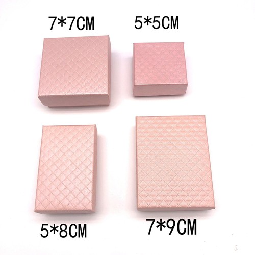 Pink series jewelry box wholesale diamond pattern bracelet necklace ring earring box ring jewelry packaging box