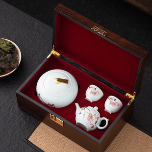 Flowers like brocade, one pot, two cups, one pot, tea set, tea pot, suit gift box packaging, insurance Annual Meeting, enterprise gift