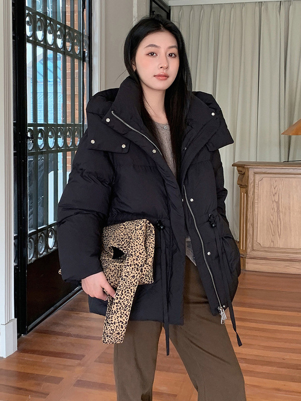韩版2025冬季新款中长款平湖羽绒服女士休闲加厚收腰连帽保暖高档|undefined