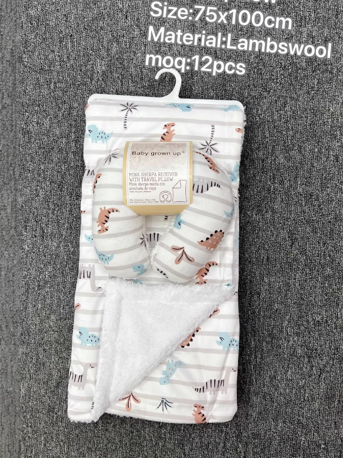 Baby Cashmere Blanket U-Shaped Pillow 2 confortable estilo grueso Elephant Crown colcha de bebé