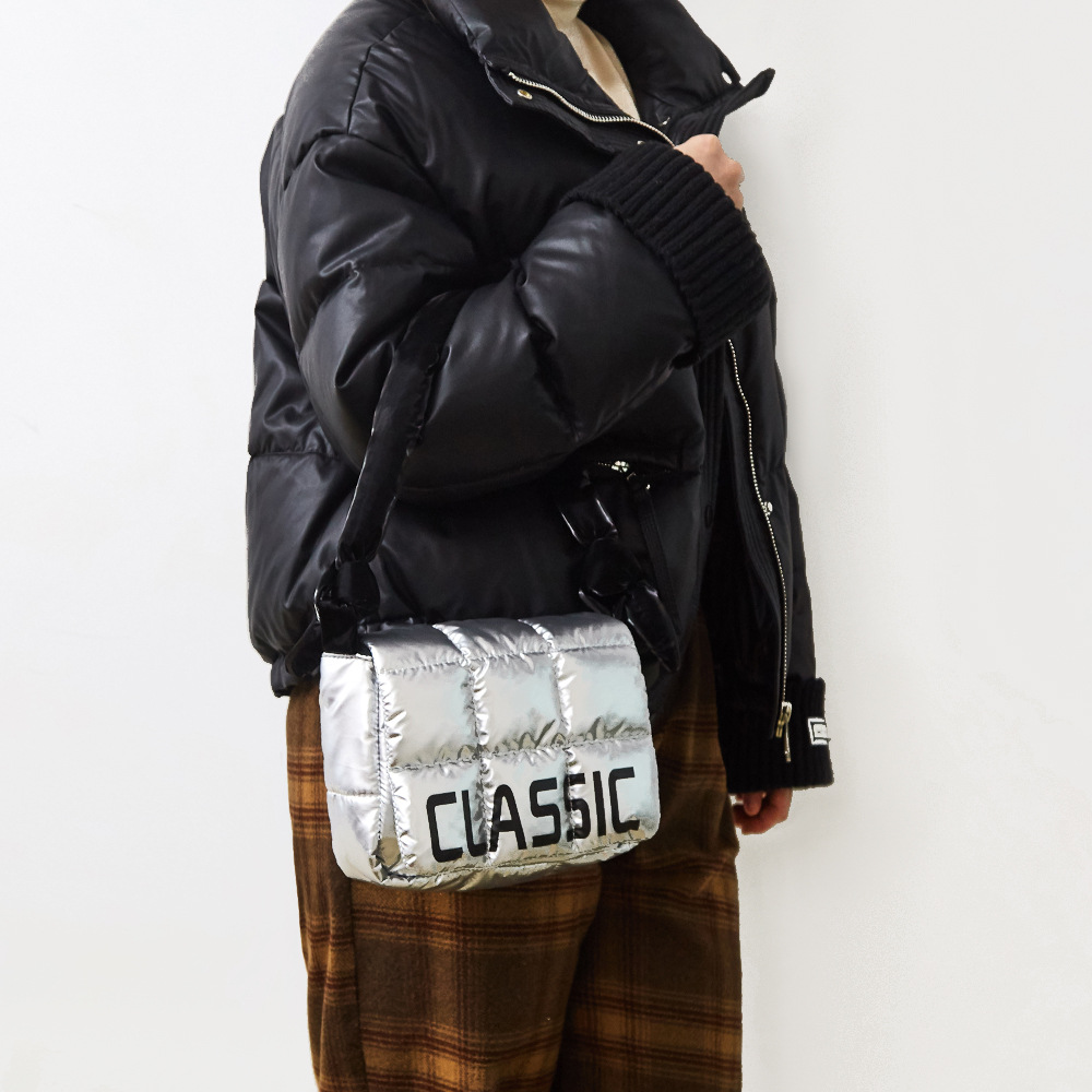 Bolso bandolera al por mayor de fábrica otoño e invierno nuevo bolso recargable de algodón bolso de hombro portátil de gran capacidad con logotipo impreso