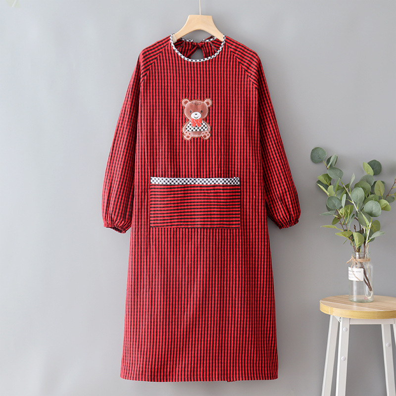 デニムエプロン レディース 長袖 メンズ スモック 作業服 工場溶接 耐摩耗性 耐油性 厚手生地|undefined