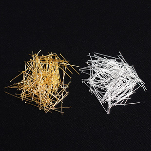 Metal T-pin gold-plated silver-plated beaded flat pin DIY handmade ear hook earrings T-pin jewelry accessories material