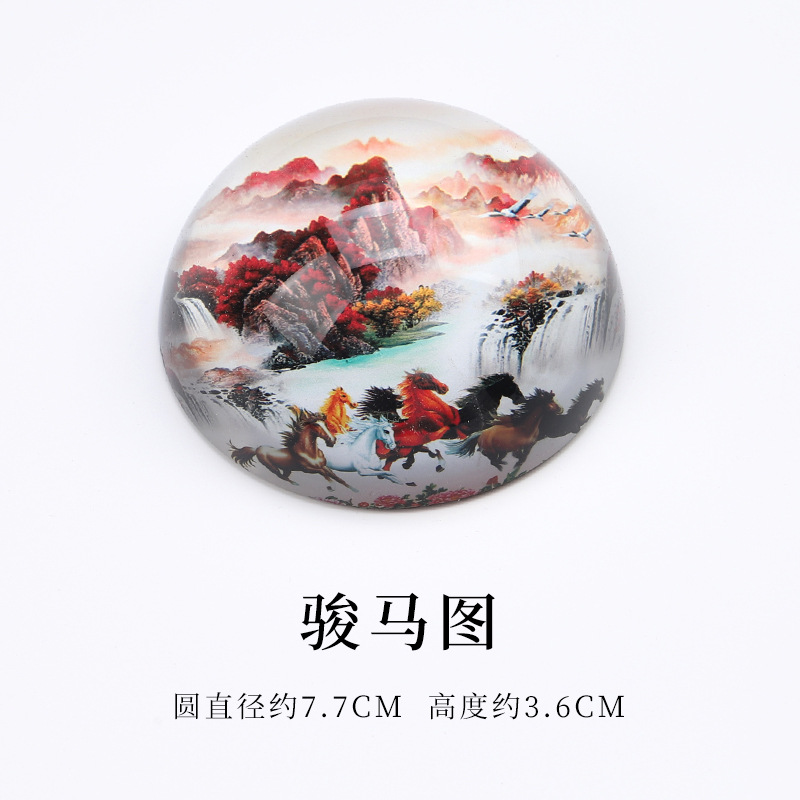 라운드 크리스탈 문진-말지도