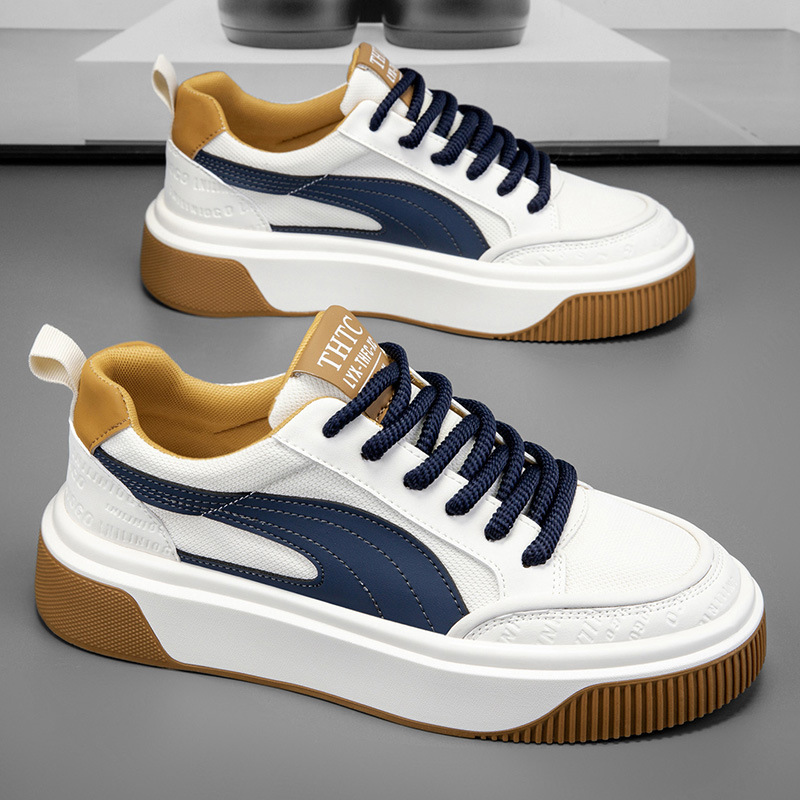 Men's Shoes Spring and Summer New Style Casual Sports Flat Sneakers Student Fashion Thick-Soled Low-Top Breathable Color-Blocking Trendy Shoes Men's Shoes Spring and Summer New Style Casual Sports Flat Sneakers Student Fashion Thick-Soled Low-Top Breathable Color-Blocking Trendy Shoes