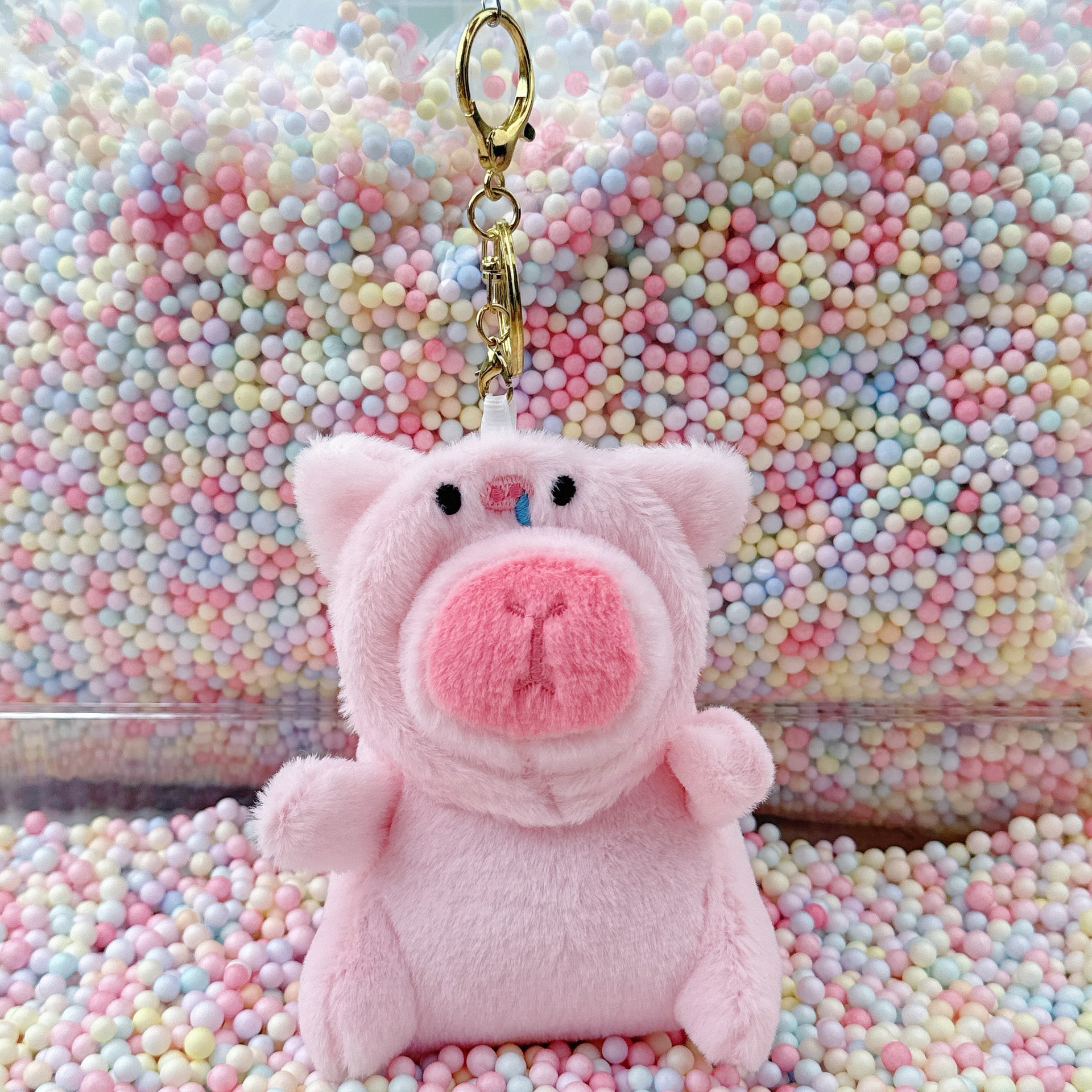 돼지 모자 핑크 카피발라 + 골드 버클