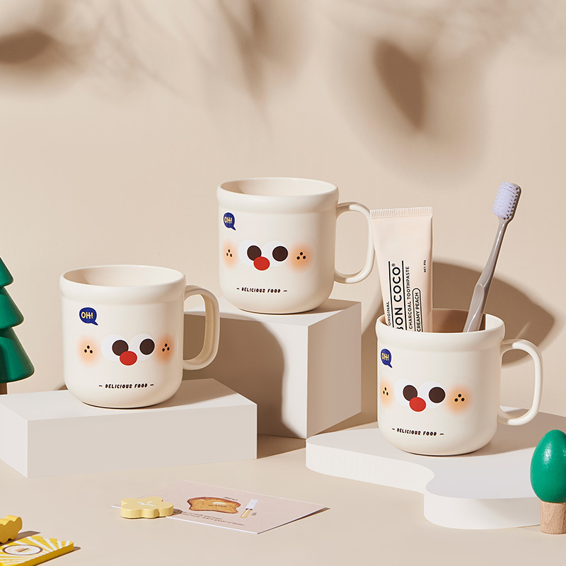 Taza de enjuague bucal linda taza de cepillo de dientes de dormitorio de estudiantes de alto valor para niños, taza de lavado, taza de cepillo de dientes portátil para parejas en casa