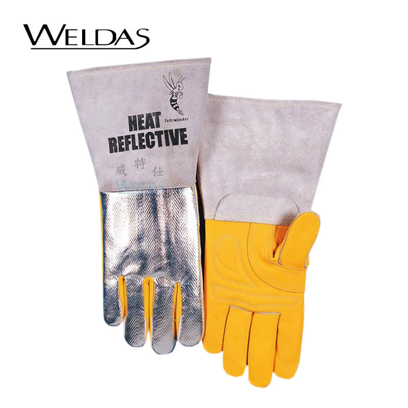 威特仕10-2755耐高温热流反射铝箔手套牛皮反光耐高温反射热气流