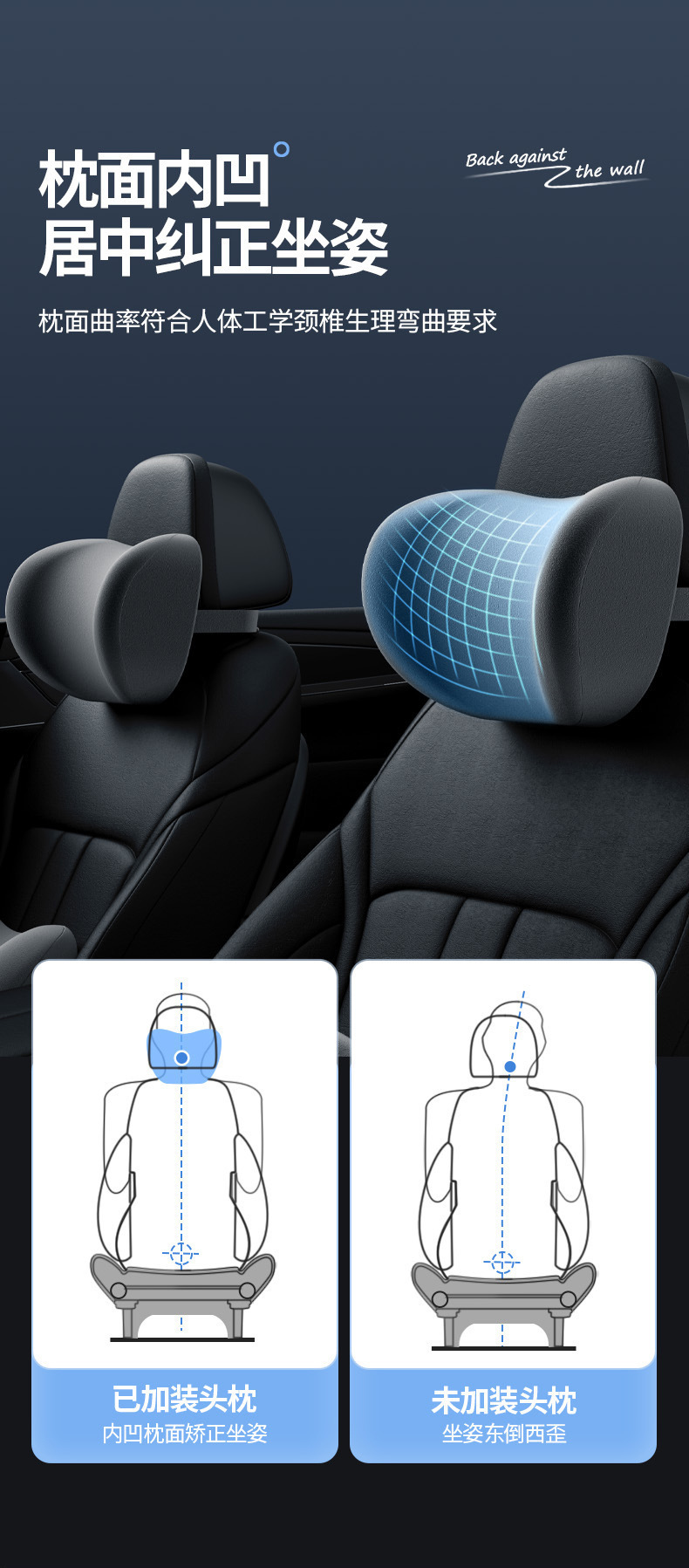 Car Headrest and Lumbar Support for Drivers, Memory Foam Support for Prolonged Sitting, Car Shoulder Pillow, Automotive Accessories