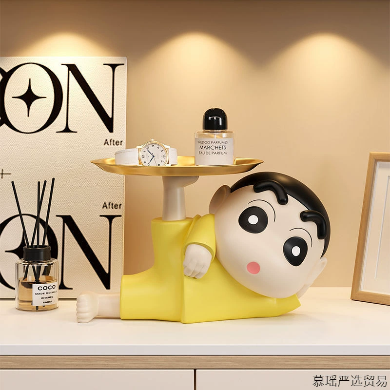 Лоток для хранения ключей Crayon Shin-chan, настольный лоток для гостиной, украшение для дома, подарок, украшения для входа, шкаф для обуви, подарок