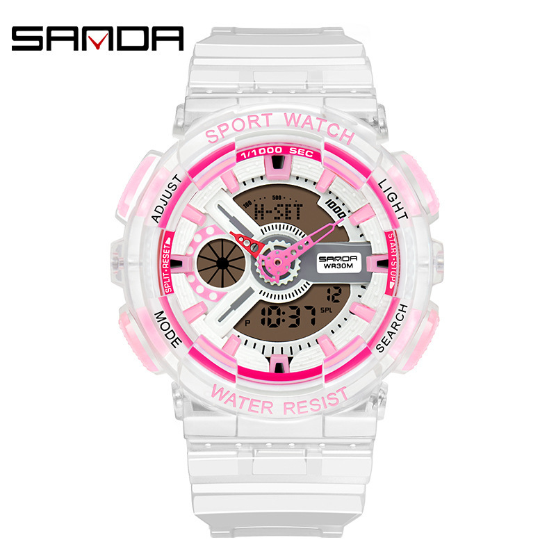 Reloj electrónico multifuncional de alto valor facial de transmisión en vivo de explosión de moda para hombres y mujeres impermeable movimiento de reloj de chicas