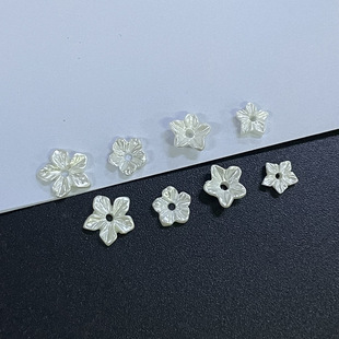 9ZD matte pearlescent white small flower white five petal flower hole mini DIY beaded jewelry accessories variety
