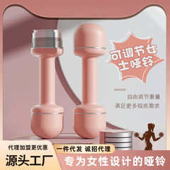 女性のフィットネス家庭用ダンベルのペアは重量を調節できるダンベル運動器材知能練習腕筋小ダンベル