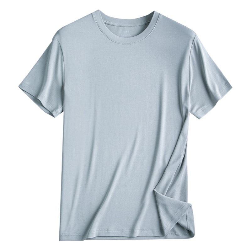 Camiseta de manga corta con cuello redondo para hombre, 60 unidades, color puro, transpirable, talla grande, para primavera y verano