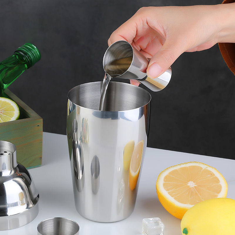Mezclador de acero inoxidable conjunto de tazas de shaker introducción completa herramienta de mezcla de cóctel profesional de tazas de shaker