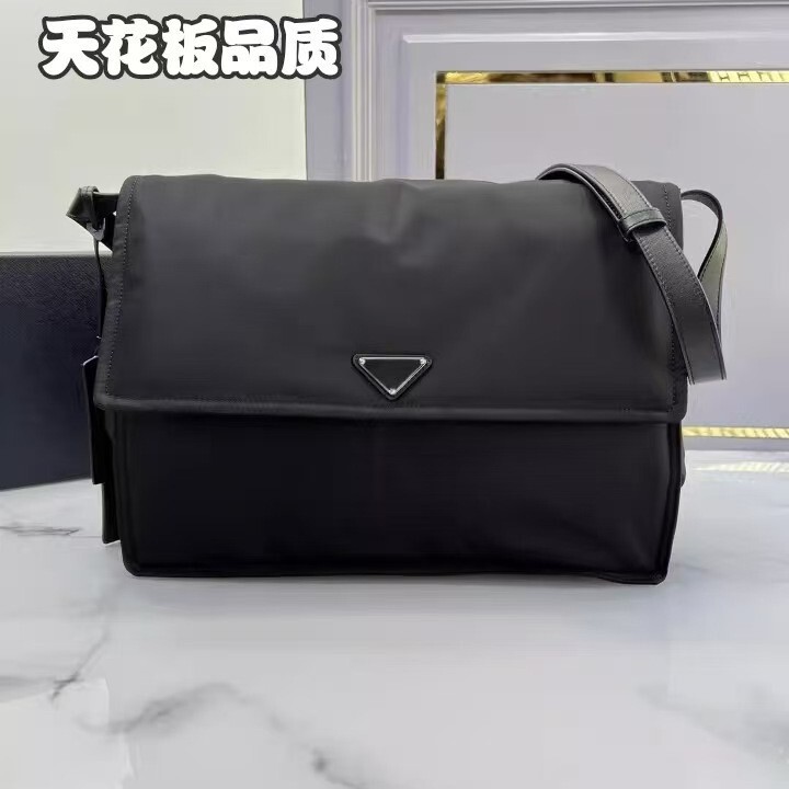 P Brand Classic Re-Nylon Cini Unisex Flap Bag Versatile Nylon Bag Single Shoulder Crossbody Messenger Bag