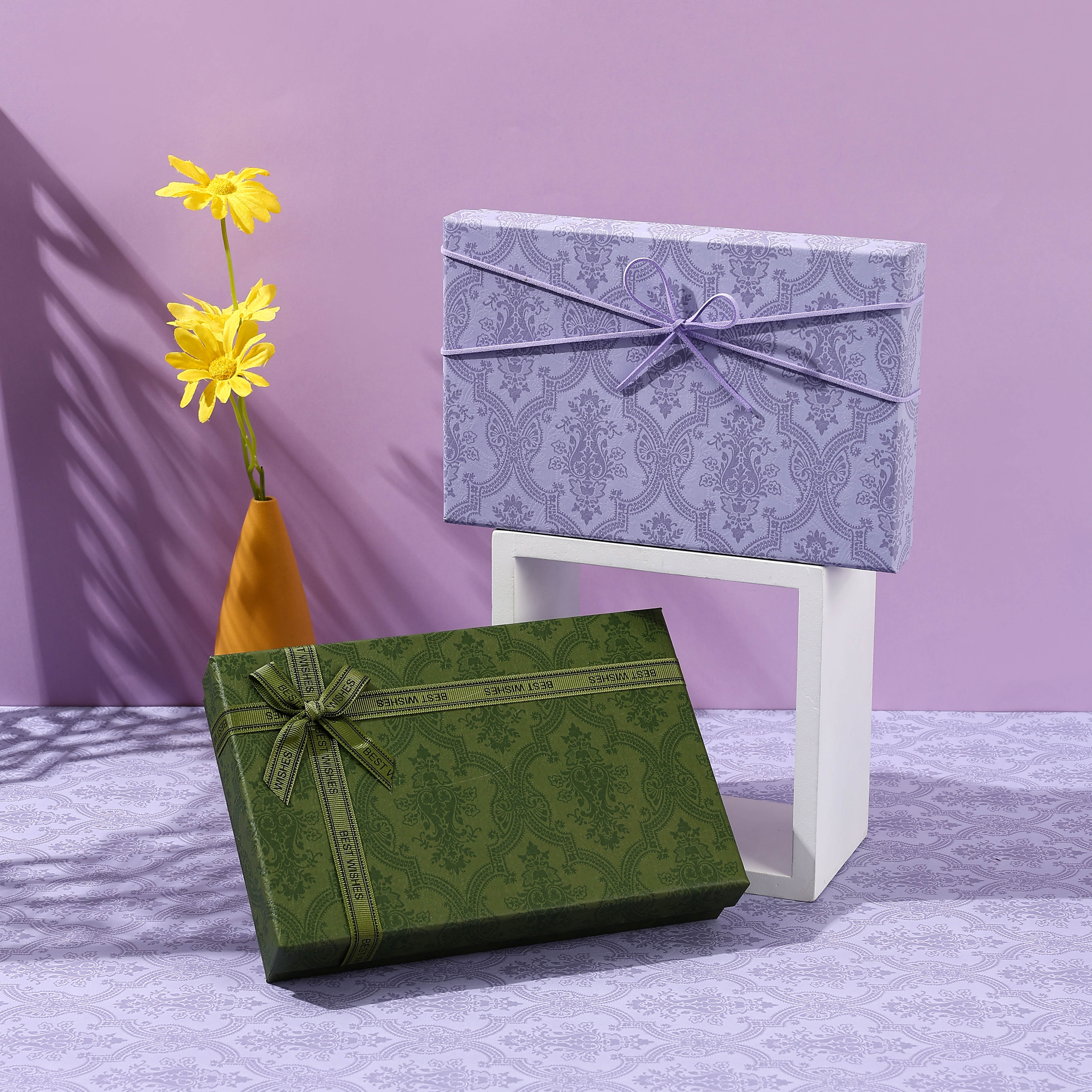 Caja de regalo vacía caja de regalo de Año Nuevo rojo estilo clásico grande ropa interior cálida bufandas caja de embalaje personalizada log