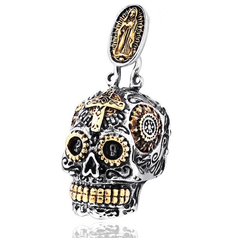 New Fashion Personality Cool Men's Skull Head Pendant Necklace_voghion.com